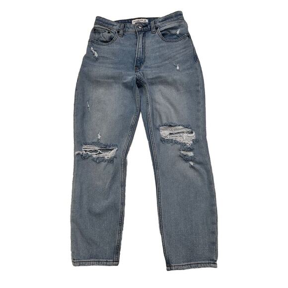 Abercrombie & Fitch Jeans Women 25 /0 Curve Love High Rise Mom Jean Distressed - Picture 1 of 12